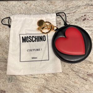 Moschino Black and Red Heart Bag Charm